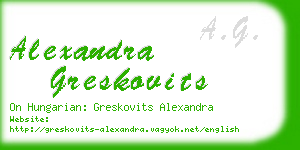 alexandra greskovits business card